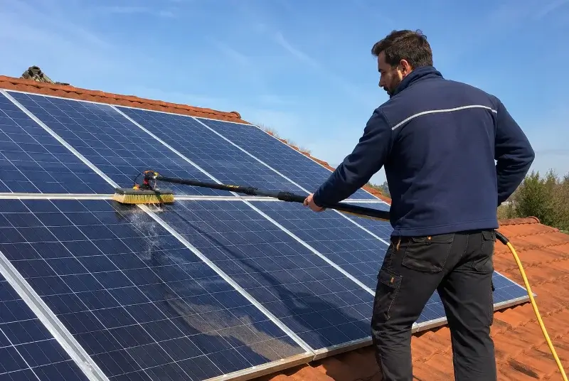 Nettoyage et entretien de panneaux solaires à la Touche