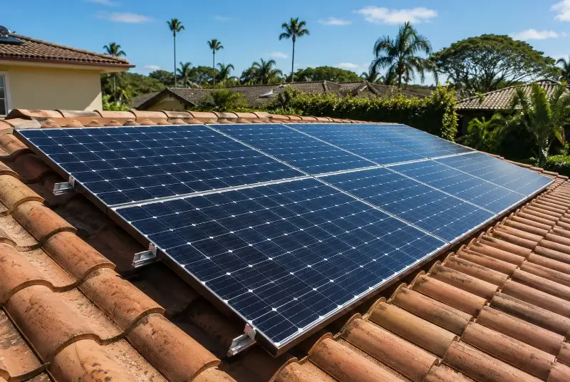 Installation de panneaux solaires à la Touche